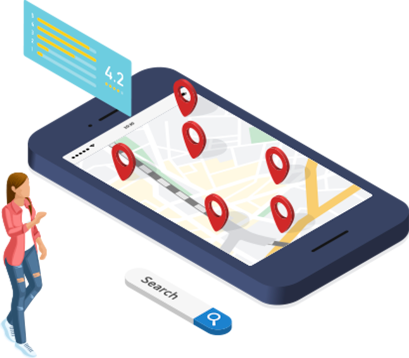 MEO対策イメージ、イラスト